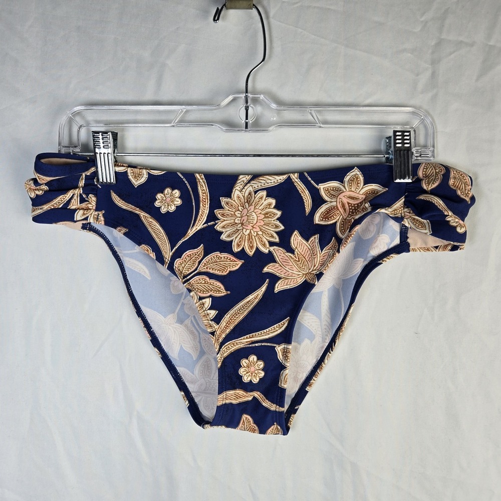 Cupshe Batik Floral Bikini Set Womens Large Blue Cream Beach Pool Vacation Lake - Picture 5 of 8